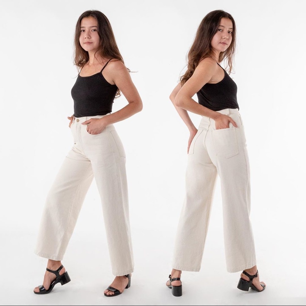 Los Angeles Apparel High Waisted Wide Leg Jean
